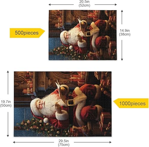 Miniatura 4 de Rompecabezas de Navidad de Papá Noel, rompecabezas para adultos, con letras en la parte posterior, rompecabezas de 500 piezas