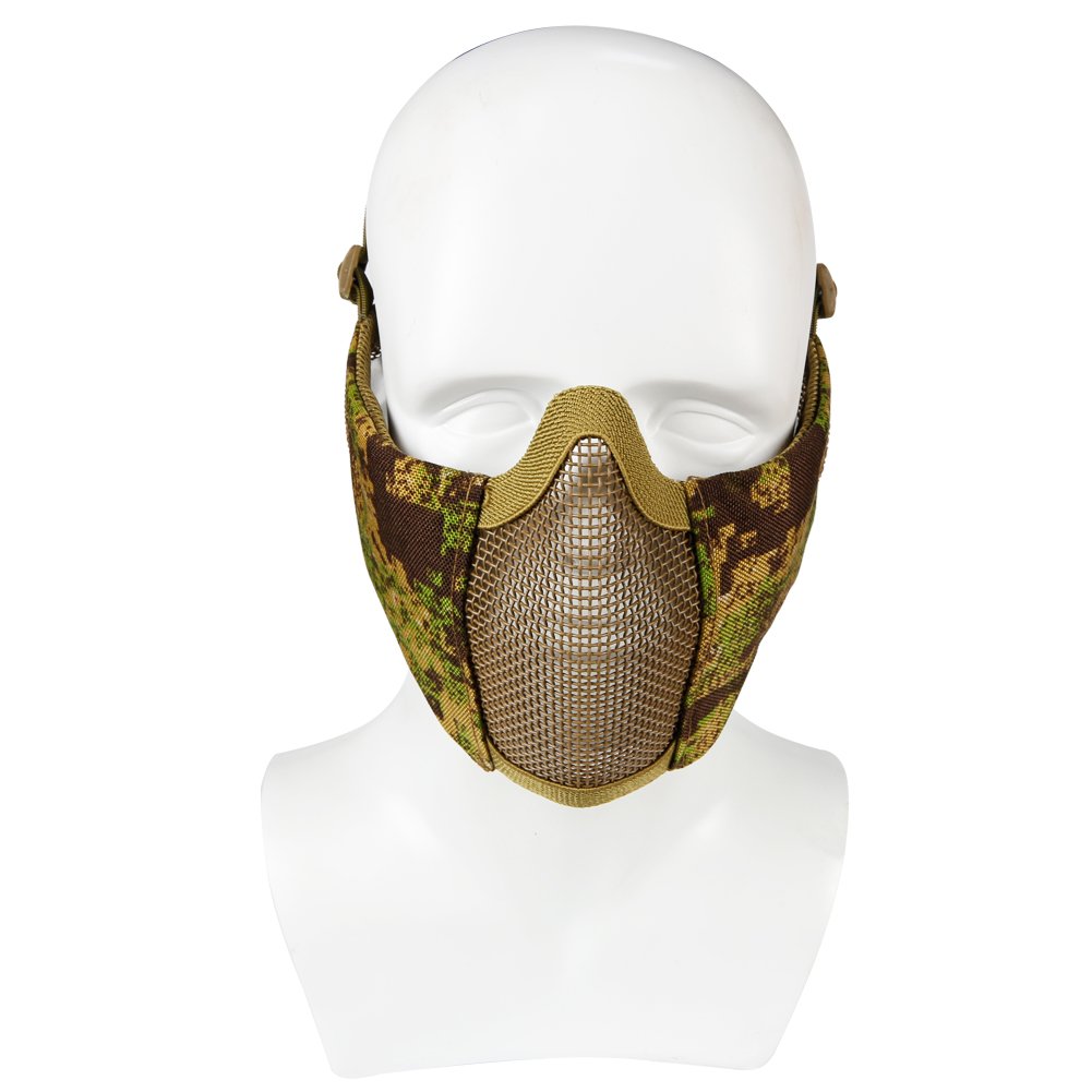 Masque Tactique Demi-Face Acier Pour Airsoft – Protection Menton/Oreilles, Ajustable, Résistant 800 FPS - 10
