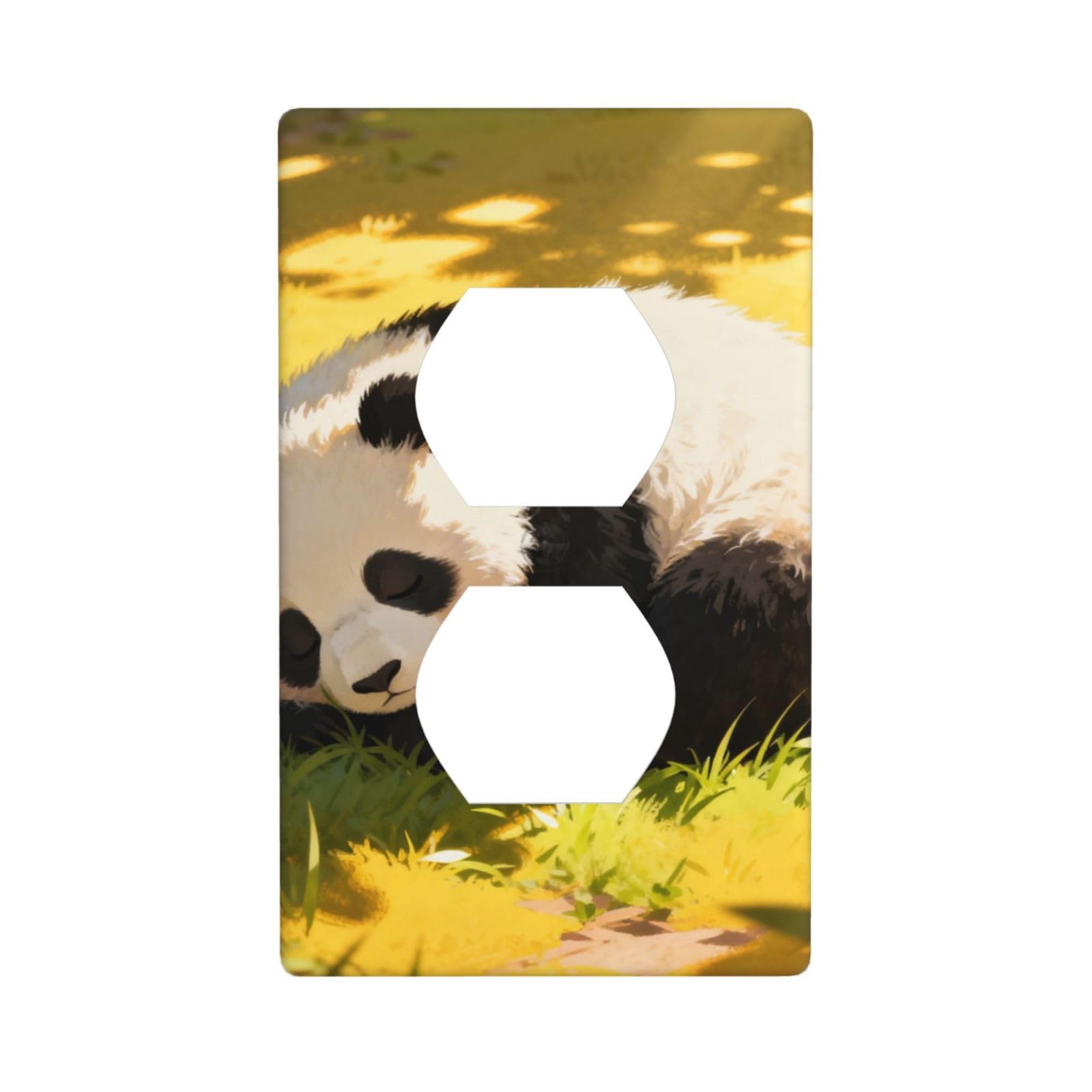 Panda Sleep Ball Decorative Switch Plate Cover-Unbreakable Polycarbonate Wall Plate for Home Office, 1 Gang with Screws
