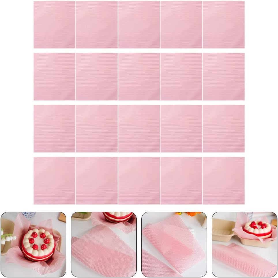 50sheets Food Wrapping Wax Paper Packing Paper with Stripe Design for Sandwiches Cookies Fried Foods and More for Microwavable Oven Use
