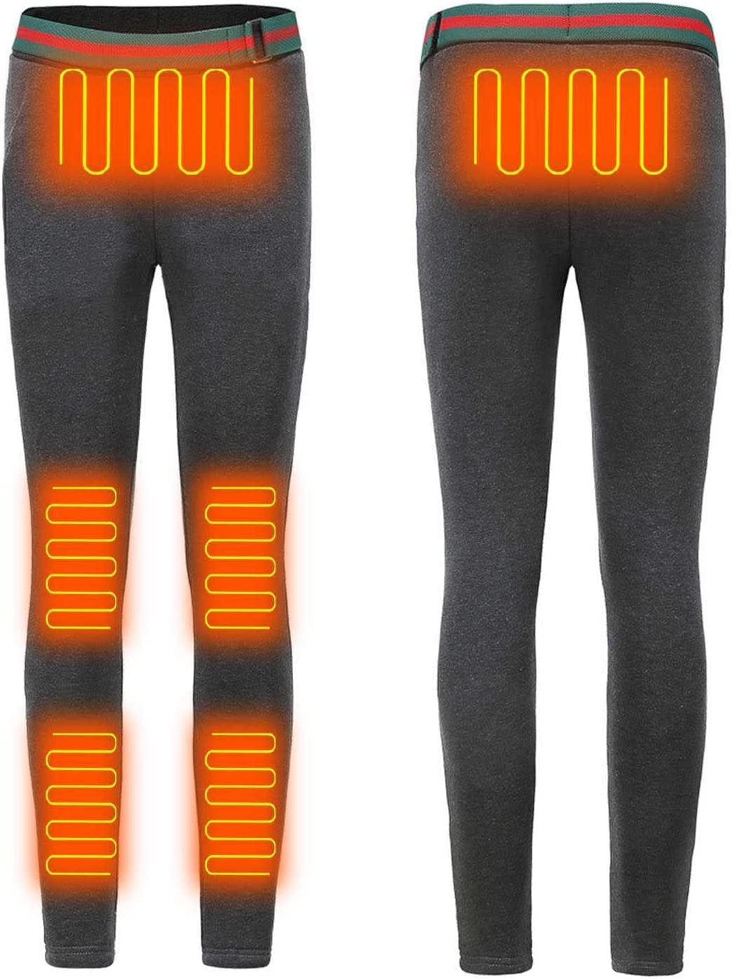 Intimo Termico riscaldato for Donna, Leggings con Strato di Base riscaldante Elettrico USB for Sport Invernali (Senza Batteria) (Color : Grigio, Size : XL-XLarge)