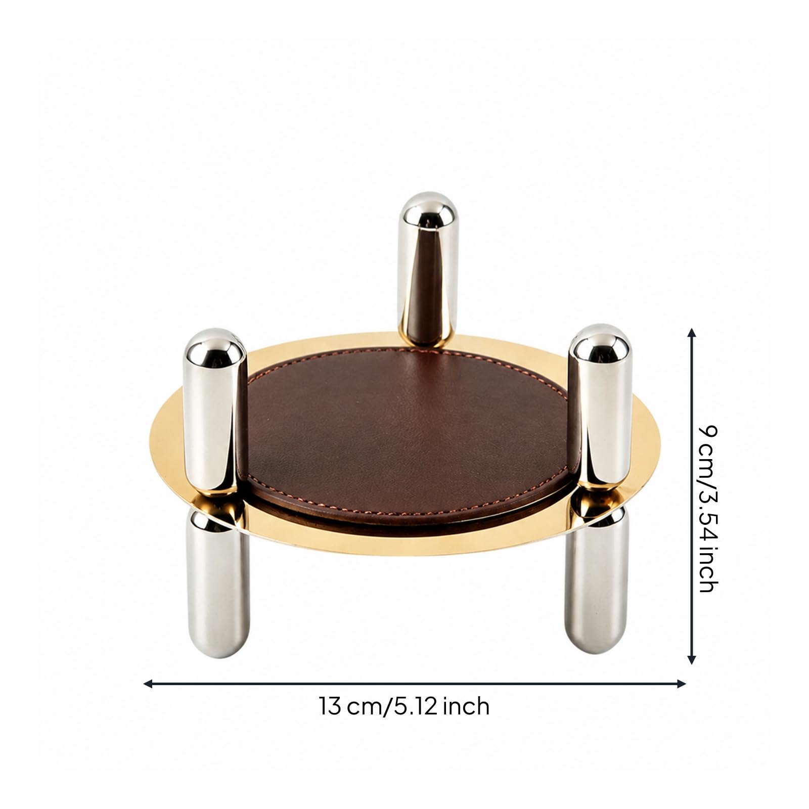 Baoblaze Sottopentola in Acciaio Inox con Cuscinetto Centrale Resistente Al Sottobicchiere in Metallo con Base Antiscivolo Decorativo per Piano