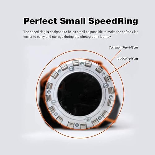 Miniatura 5 de Godox QR-P70 - Caja de luz parabólica de 27.5 pulgadas con montaje Bowens, ajuste rápido, con rejilla difusora frontal e interior y bolsa de