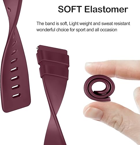 Miniatura 2 de Paquete de 3 bandas de silicona suaves compatibles con Fitbit Versa 2Fitbit VersaFitbit Versa Lite, bandas deportivas ajustables para mujeres y