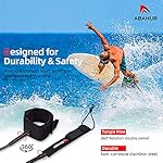 Abahub Premium Surfboard Leash, 6/7/8/9/10 ft, Straight Surf Board Leashes, 6/7mm Legrope Strap for Shortboard, Longboard - Image 3