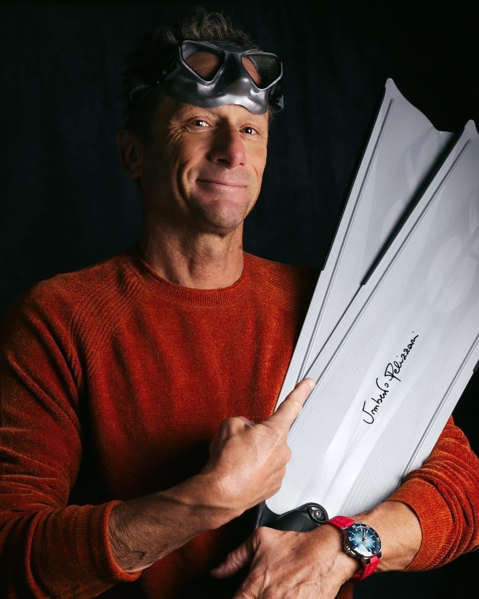 C4 Umberto Pelizzari - Linea Flare Freediving Glam - Pinne - Maschere - Snorkel Sideral e Aurea Apnea Pesca Subacquea