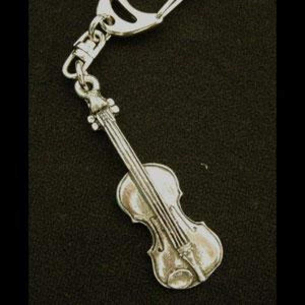 Fine Quality English Pewter Violin Keyring, Lovely Gift Idea