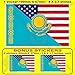 USA USA USA USA USA USA USA & KAZAKHSTAN, Kazakhstani bandiera Kazakhstani (100 mm) vinile adesivo x1+2 bonus