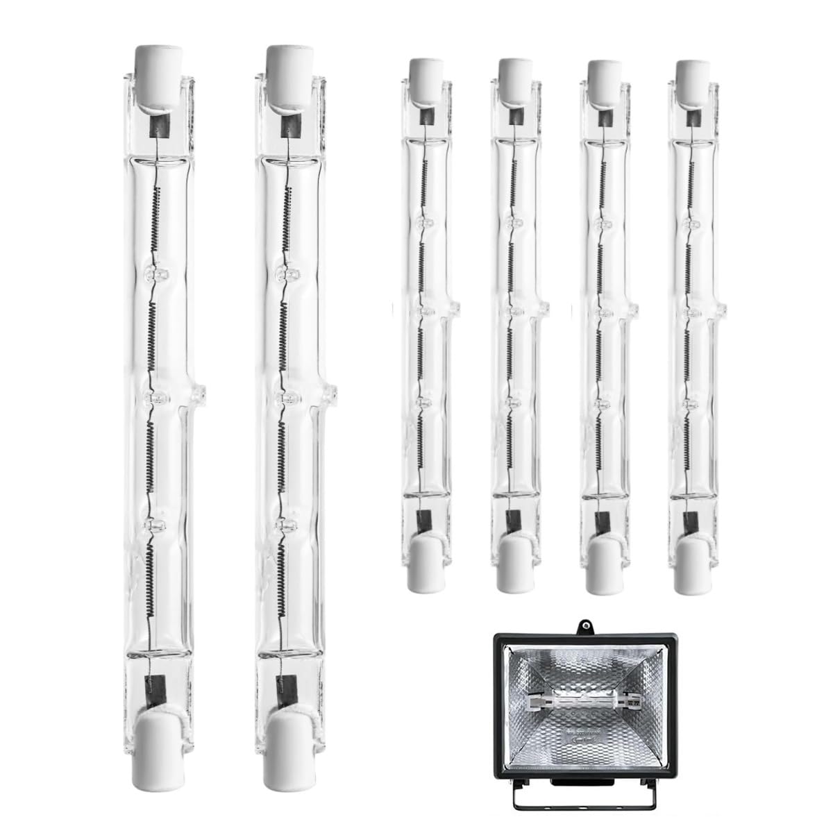 R7S Halogenlampe 118mm 200W, 2700K doppelseitiger T3 lineare Halogenlampen, dimmbarer J-Typ Flutlicht für Stehlampen, Landschaftsbeleuchtung (200W-20 PC/118-110V)