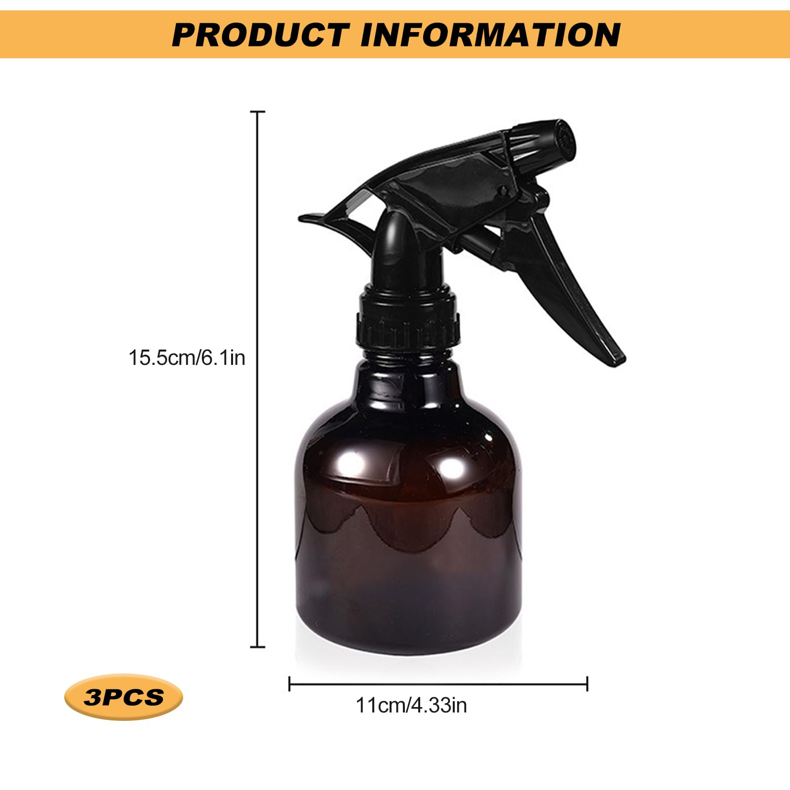 Botella de spray vacía de 250 ml, botella de spray de agua para el cabello, botellas pulverizadoras de plástico para limpieza del cabello, 3 unidades