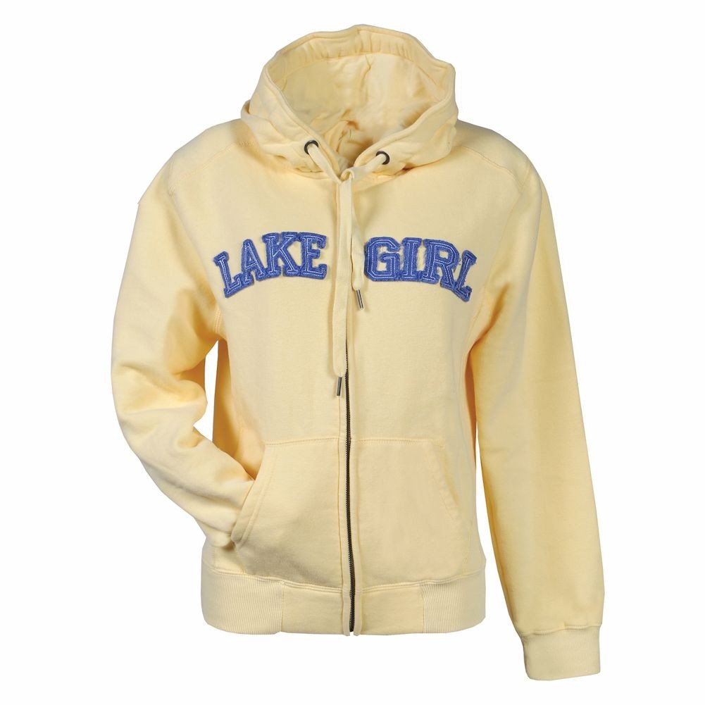 Women's Lake Girl Zip Front Hoodie Sweatshirt - Yellow - X-Large
