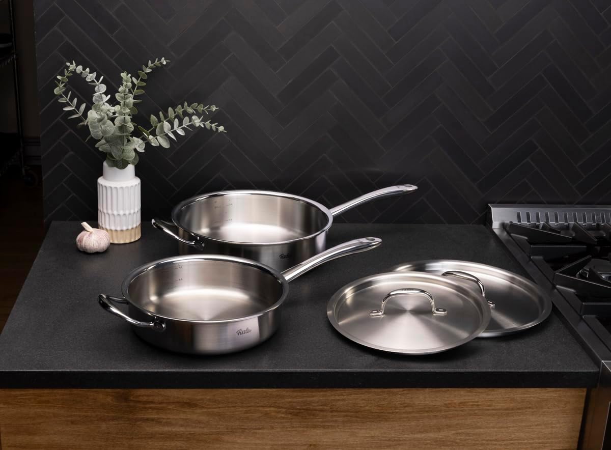5-Ply Stainless Steel Saute Pan | Oven & Dishwasher Safe by Fissler