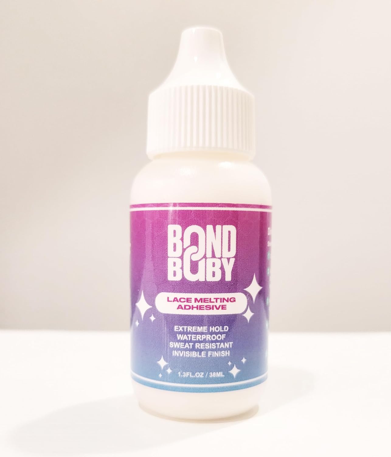 Bond Baby Lace Melting Adhesve, Extreme Hold Glue for Wigs and Hair Systems, Waterproof, Invisible Bonding, The Ultimate Adhesive Bond Specially Made for Oily Skin and scalps 1.3 floz