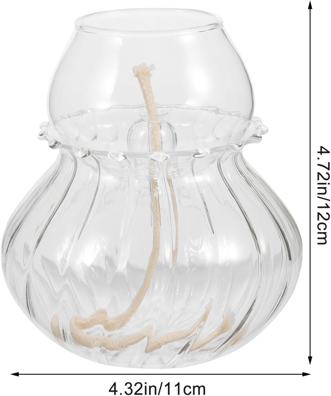 Cabilock Vintage Oil Lamp Glass Kerosene Lamp 4.72X4.33X4.33In Decorative Retro Indoor Oil for Home Party Wedding Romantic Ambiance