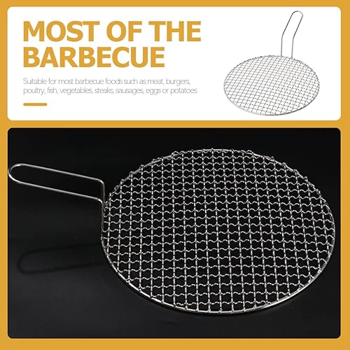 Miniatura 7 de Kichvoe Parrilla coreana de acero inoxidable, parrilla redonda para barbacoa, rejilla de malla de vapor, rejilla de cocina, parrilla de carbón