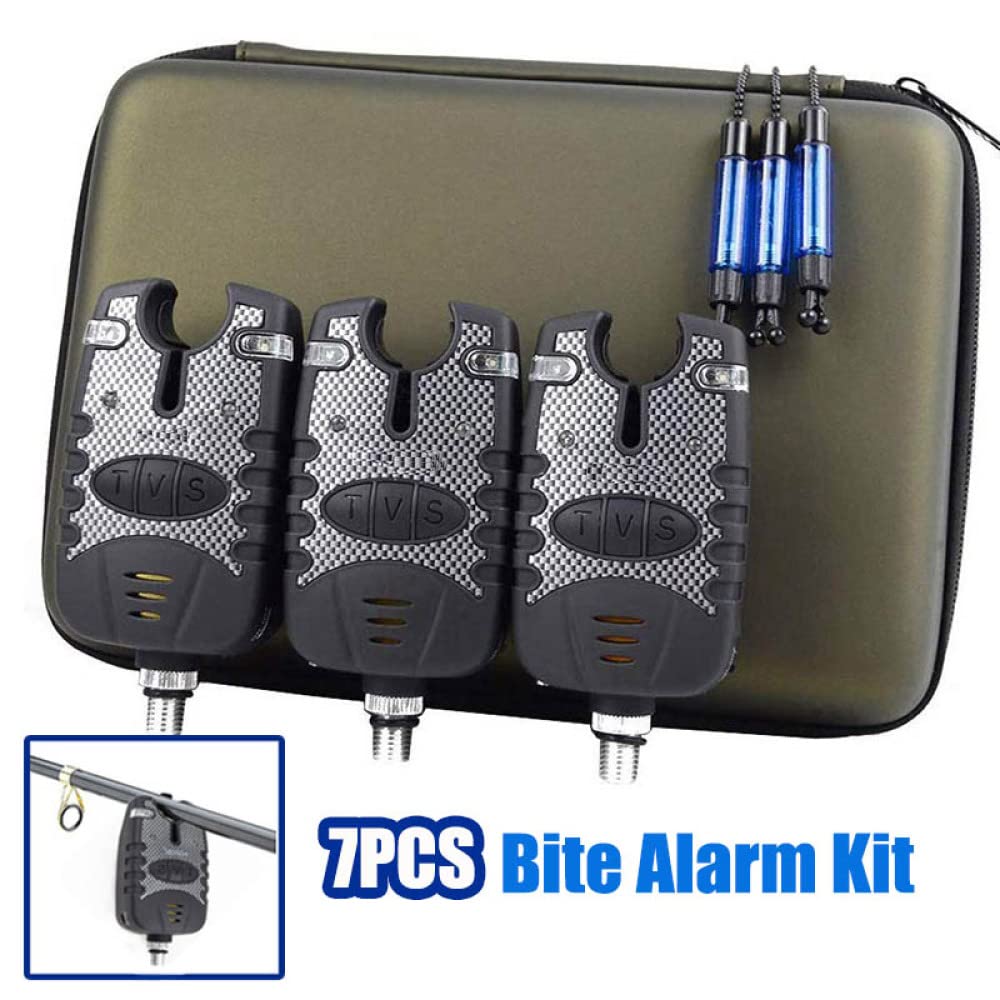 Kit d'alarme de touche de pêche, lot de 3 outils réglables et balançoires de pêche gratuites avec étui de protection pour la pêche en plein air