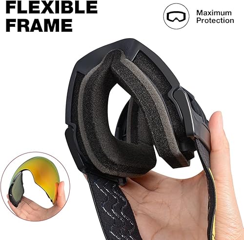Miniatura 8 de ZIONOR X4 - Lentes de esquí con mica magnética. Lentes de snowboard para hombres o mujeres, para adultos