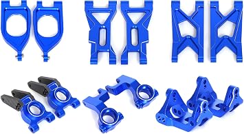 Suspension Upgrade Set Aluminum Alloy - 6Pcs Front/Rear Suspension Arms, Rear Hubs, Front Steering Knuckles and C-Hubs for ARRMA 1/10 Gorgon Monster Truck - Enhanced Durability & Precision Control