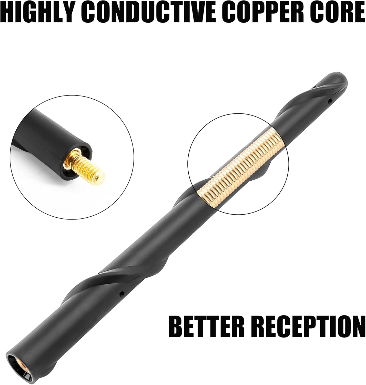 KSaAuto Antenna for Dodge Ram 1500 2500 3500 2009-2024 Dodge Ram 1500 Accessories, 7 Inch Dodge Ram Classic Warlock Radio Antenna Replacement for AM FM, Dodge Ram Truck Antenna