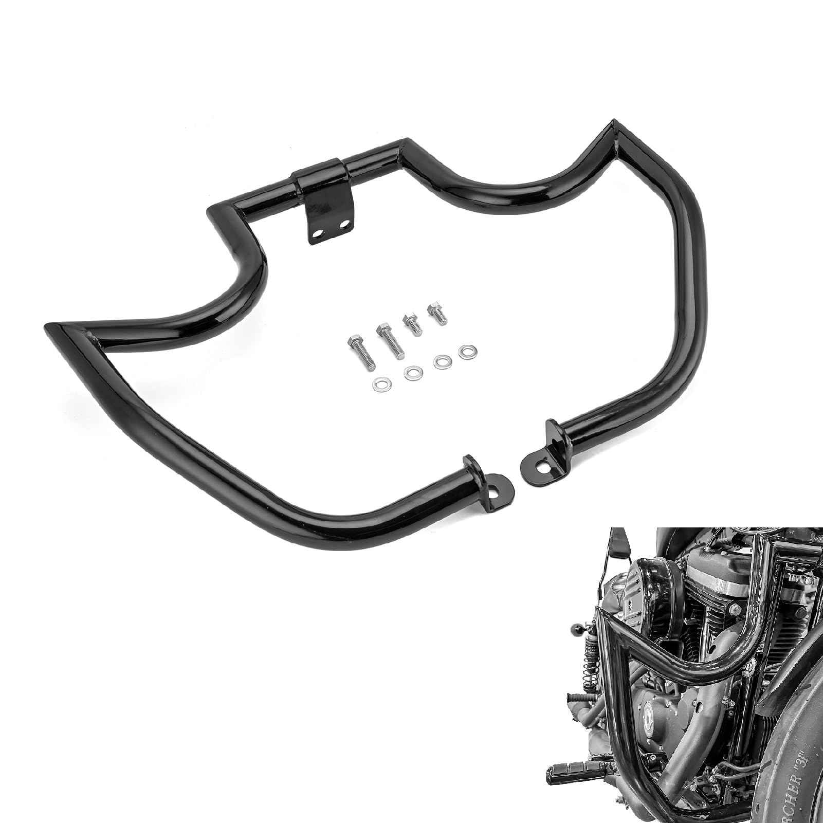Mofun Front Crash Bar Highway Engine Guard 1 1/4" Compatible with Harley Sportster Iron 883 XL883N 09-22; XLH883/XL883 04-08; 1200 Custom XLH1200C/