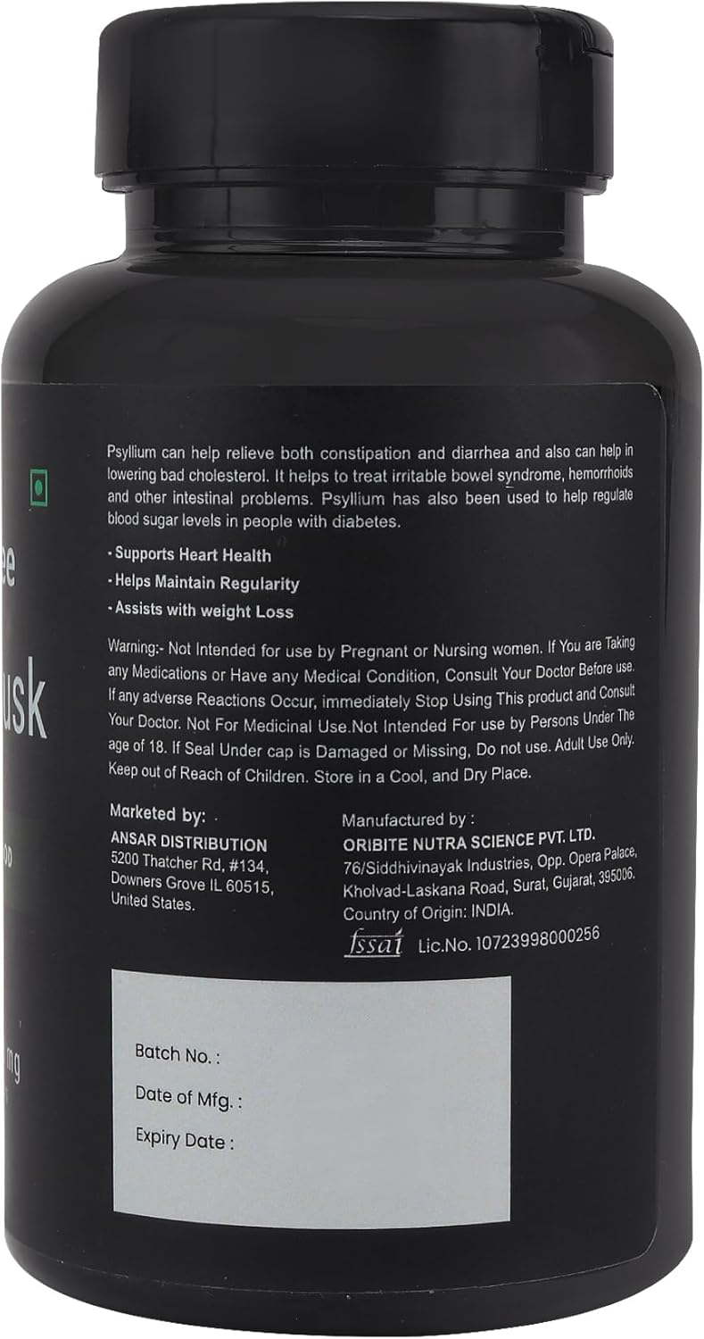 Organic Psyllium Husk Capsules 1500mg | High Fiber Supplement for Digestive Health, Gut Cleanse & Bowel Regularity | Gluten-Free, Non-GMO, Vegan, 90 Capsules - Image 3