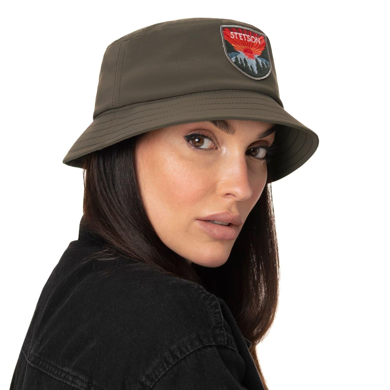 Stetson Jersey Bucket Stoffhut Einfarbiger Knautschbarer Fischerhut UV-Schutz Unisex Damen Herren Ganzjährig