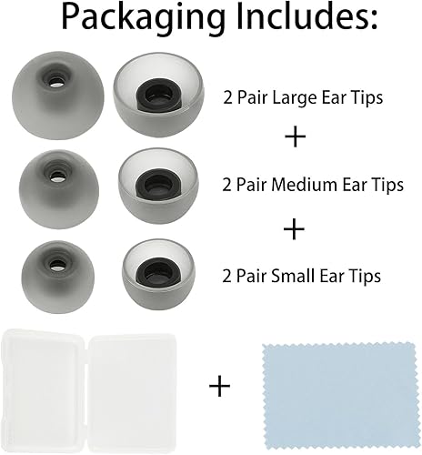 Miniatura 2 de 6 pares de puntas de auriculares Galaxy Buds 2 Eartips de repuesto de silicona para los oídos, puntas de goma, puntas de ala de argel, funda para