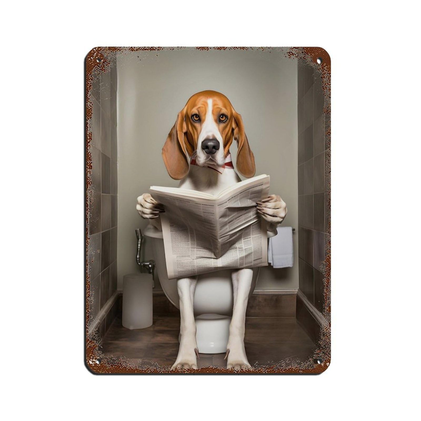 English Foxhound,Bathroom Art Poster Tin Sign Vintage Metal Pub Club Cafe Bar Home Wall Art Decoration Poster Retro 12x16inch(30x40cm)
