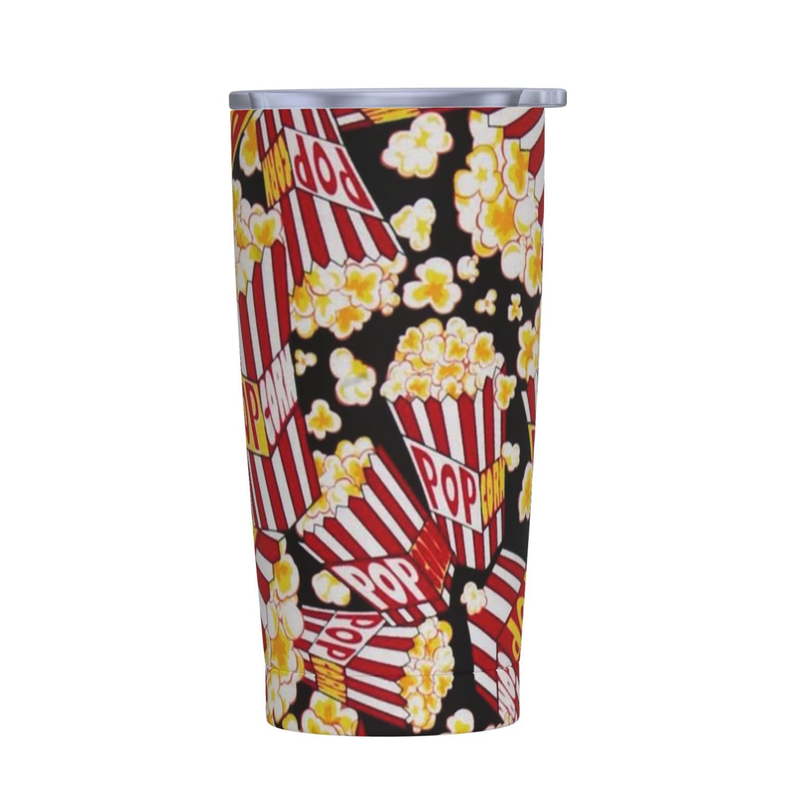 Bedruckter Edelstahlbecher mit Popcorn-Aufdruck, Auto-Becher, tragbarer Thermobecher