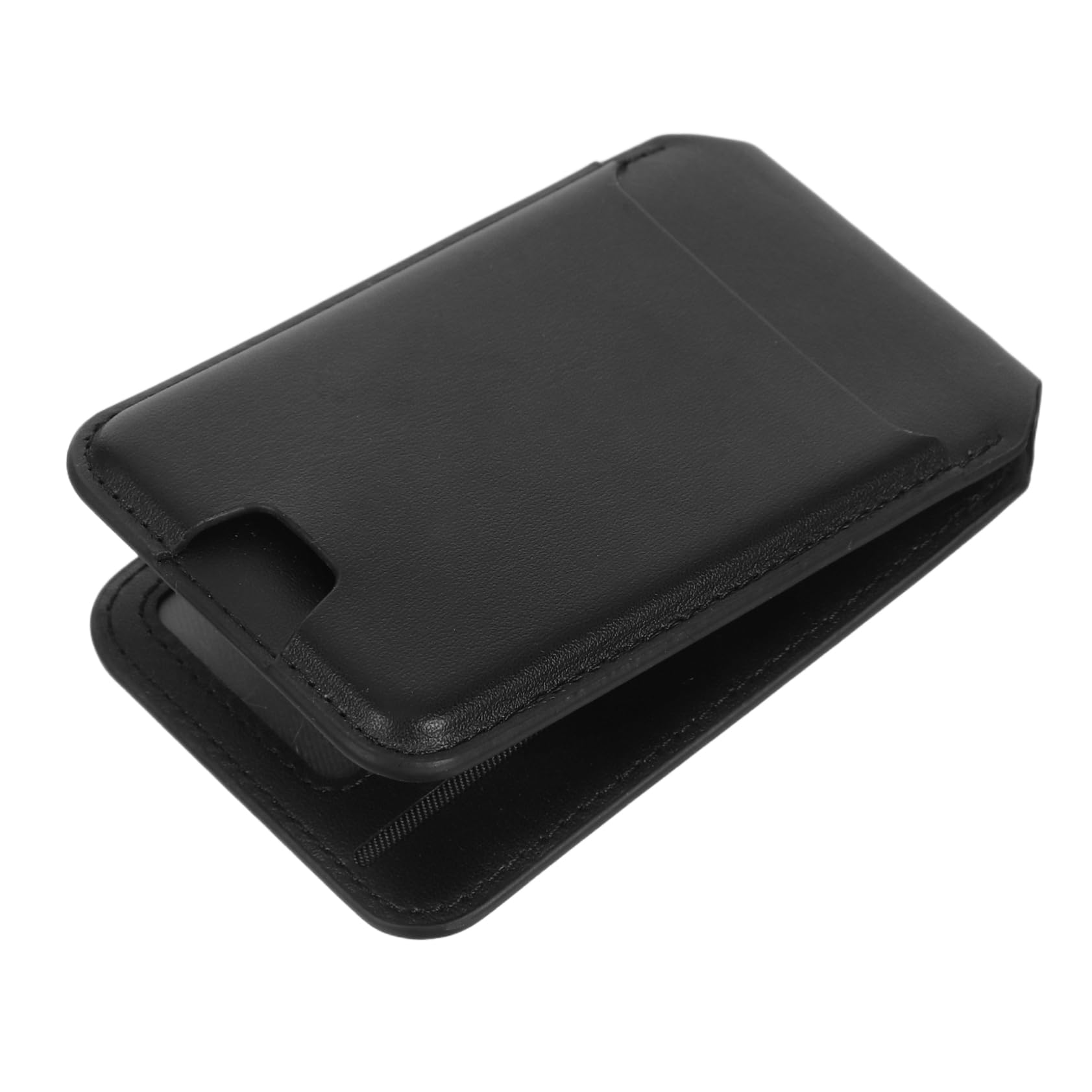 Homoyoyo Porta Carte Magnetico per Telefono in Pu Nero Supporto | Tasca per Carte di Accesso, Funzione Pieghevole da Scrivania, Design Multifunzione Compatto
