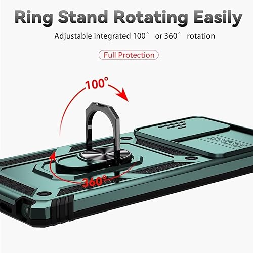 Miniatura 5 de Funda para Galaxy Note 20 5G, Samsung Note 20 SM-N981U con protector de pantalla de vidrio templado y cubierta de cámara deslizante, anillo