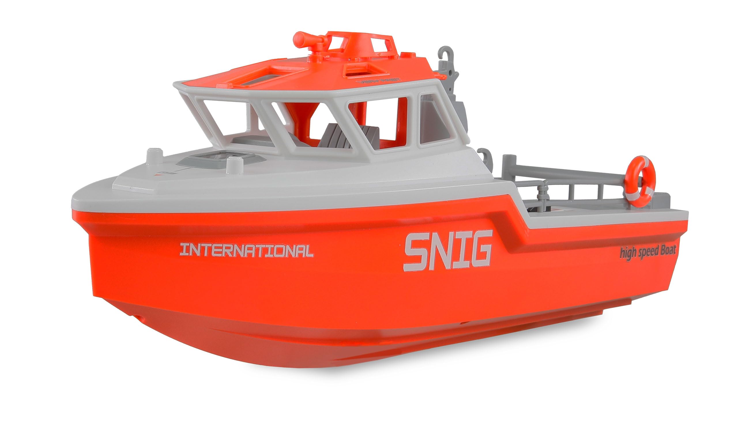 Amewi Barco Salvavidas RC sin escobillas, 320 mm, RTR Blanco/Naranja, teledirigido, niño a Partir de 8 años