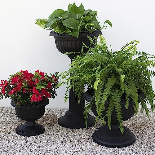 Bloem Gu18-00 Grecian Urn Planter, 18", Black #TOP1