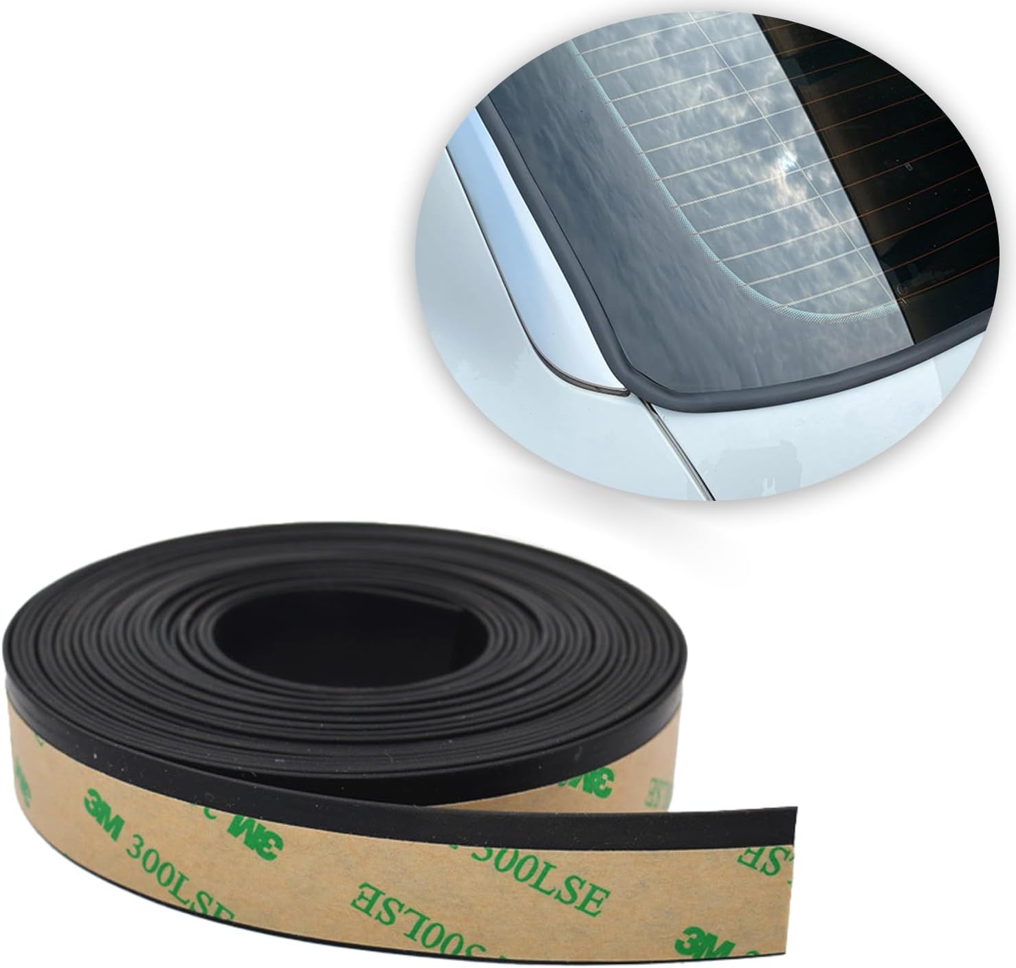 9.8FT/3M Car Windshield Seal Strip,Rubber Sealing Strip Trim,Rubber Weather Strip for Car Front Rear Windshield/Sunroof/Sliding Doors/Windows,Car Exterior Accessories(Black,3M/9.8FT)