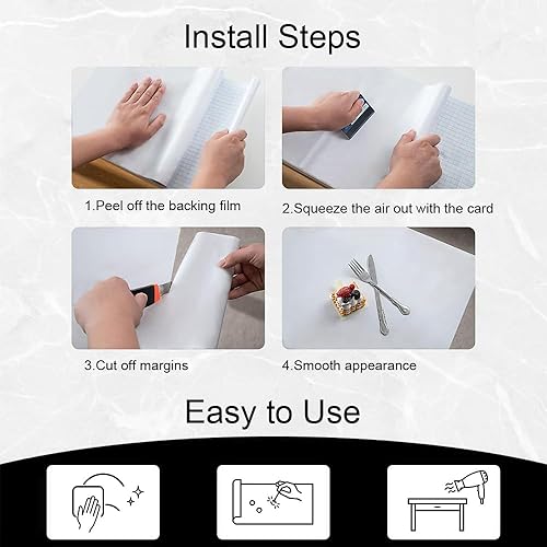 Miniatura 8 de Chejiaye Papel de contacto de mármol, papel tapiz de cocina para despegar y pegar, papel tapiz de mármol, vinilo impermeable para gabinetes,