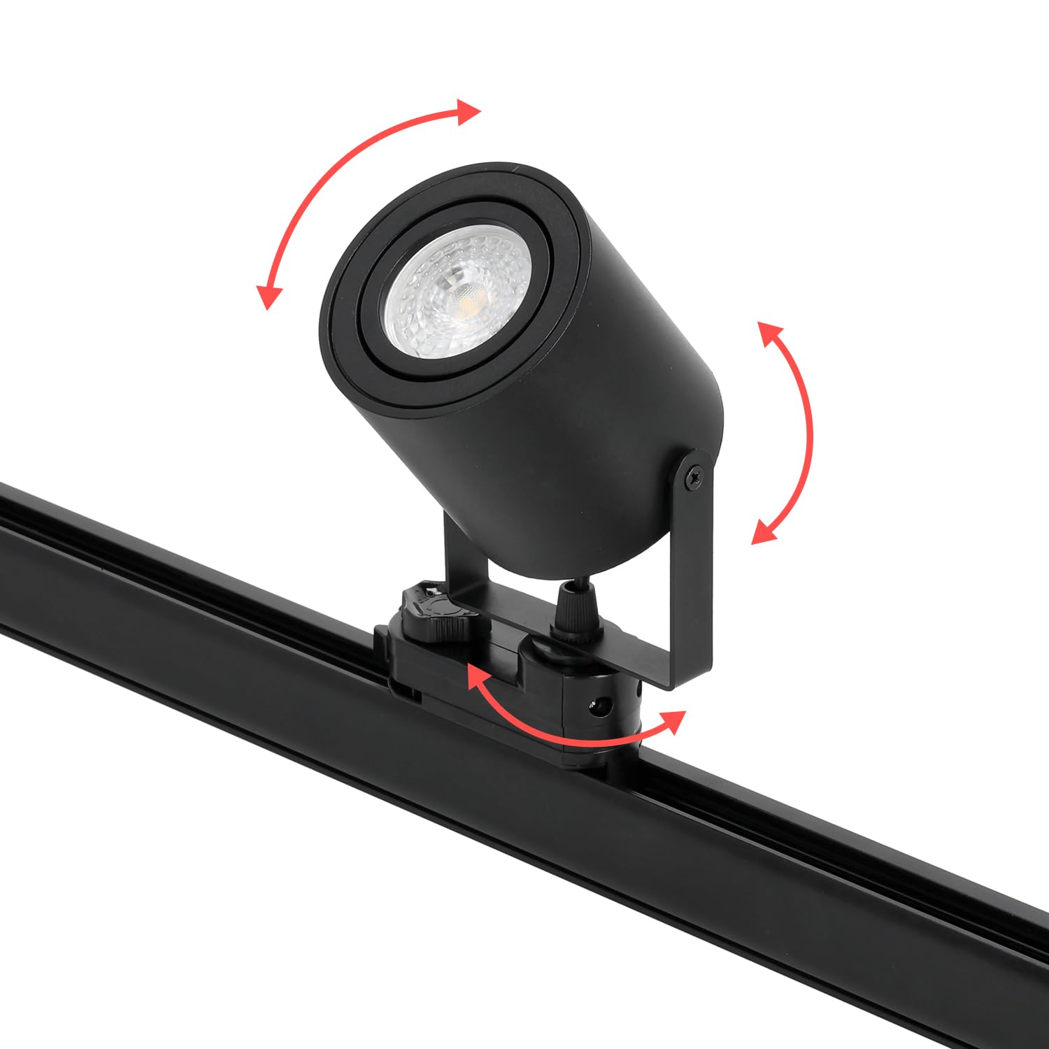 3-Phasen-Schienen-Set NEXTRACK - Schienensystem Komplett-Set 4x GU10 Strahler + 2x 1m Stromschiene + Schalter I Schwarz