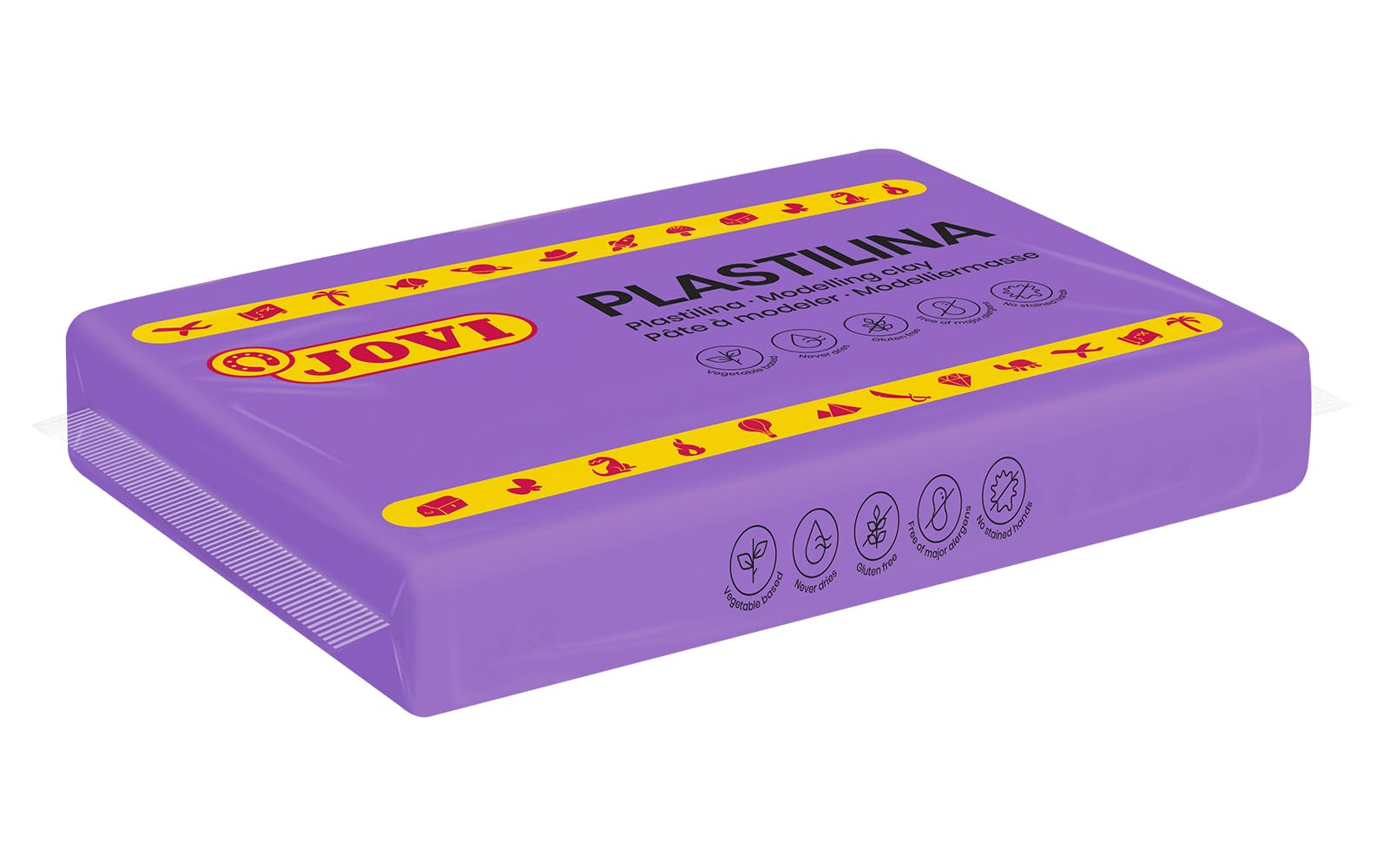 Jovi Plastilina, Color Lila, 350 Gramos (7214) | Base vegetal, no tóxica, sin gluten, para niños a partir de 3 años, reutilizable, ideal para manualidades y juegos