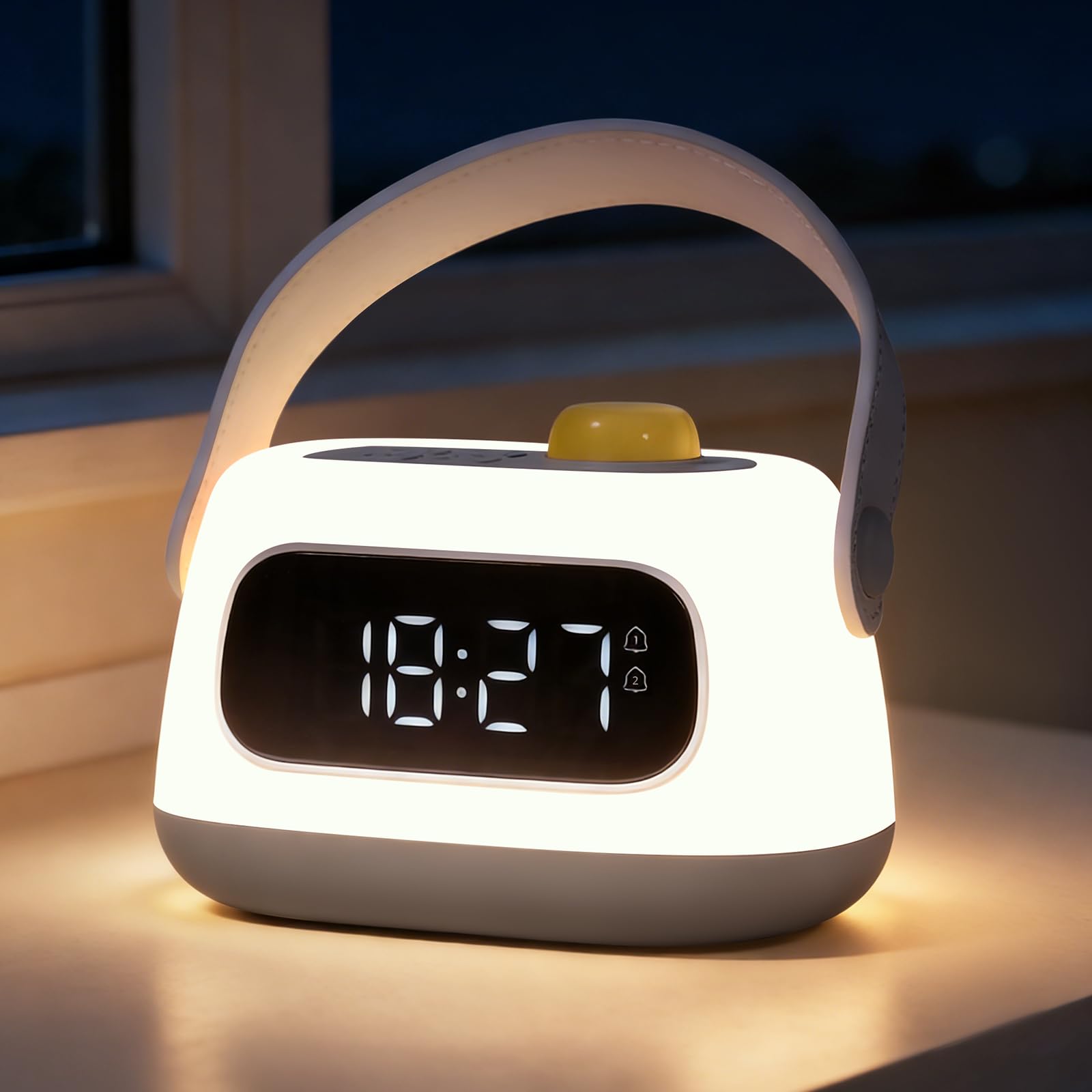 Réveil pour enfants avec veilleuse LED rechargeable et horloge de chevet
