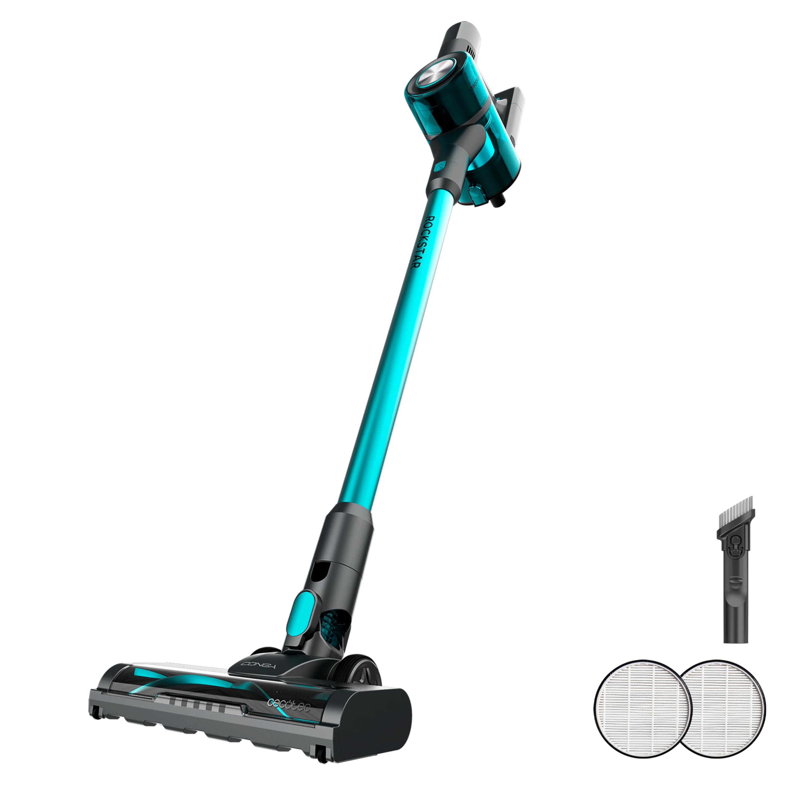 Cecotec Conga Cordless Broom Vacuum Cleaner Rockstar P50 Neo. 80AW, 20000Pa, BDLC Motor with 265W, Autonomy 50mins in Eco Mode, 1200ml Reservoir, Mixed Brush with HairOut, Anti-redos