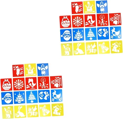 Lurrose Spray Paint Stencils 36 Pcs Christmas Painting Template Sock Filling Pp Child Makeup Stocking Stuffers