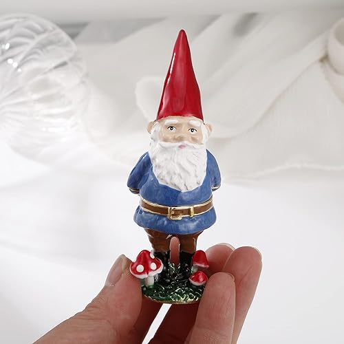 Miniatura 5 de Caja de baratijas esmaltada pintada a mano, organizador de joyas con bisagras, almacenamiento de mini anillos, decoración única para el hogar