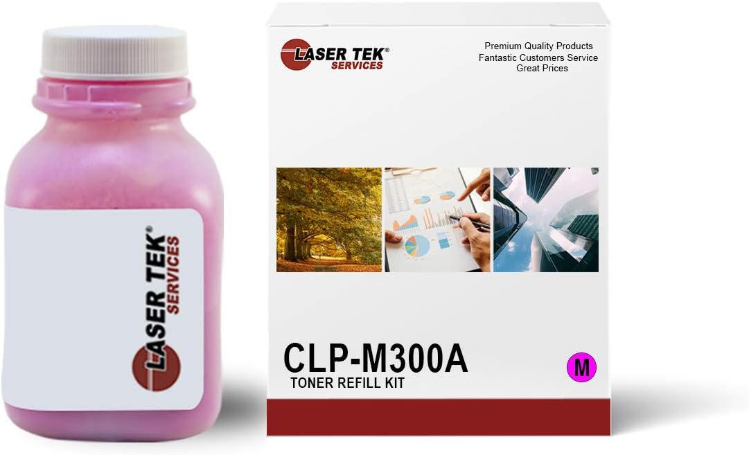 Laser Tek Services Compatible Toner Refill Kit Replacement for Samsung CLP300 CLP-M300A Works with Samsung CLP300 300N, CLX2160N Printers (Magenta, 1 Pack) - 1,000 Pages