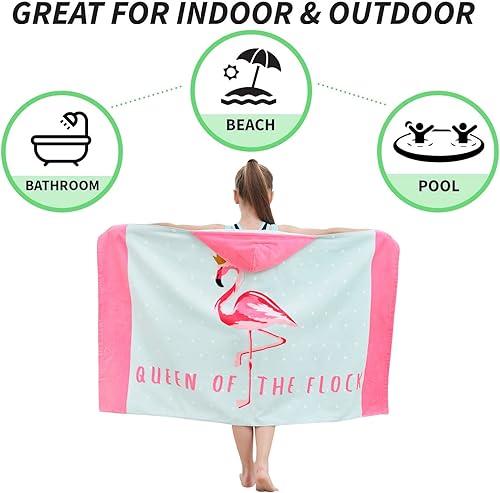 Miniatura 84 de Toallas de baño para niños, toalla para niños con capucha para playa, baño, piscina, toallas de natación de 30 x 50 pulgadas, tamaño grande, ultra