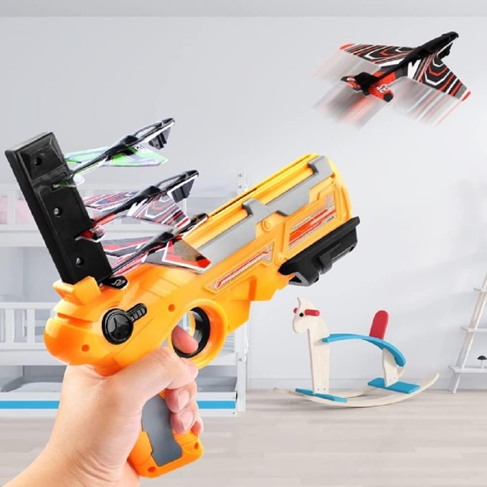 Aarav Toys Air Battle Gun Toys, Airplane Launcher Gun Toy with Foam Glider Planes for Kids Guns & Darts, (Multicolor) - Image 4 thumbnail