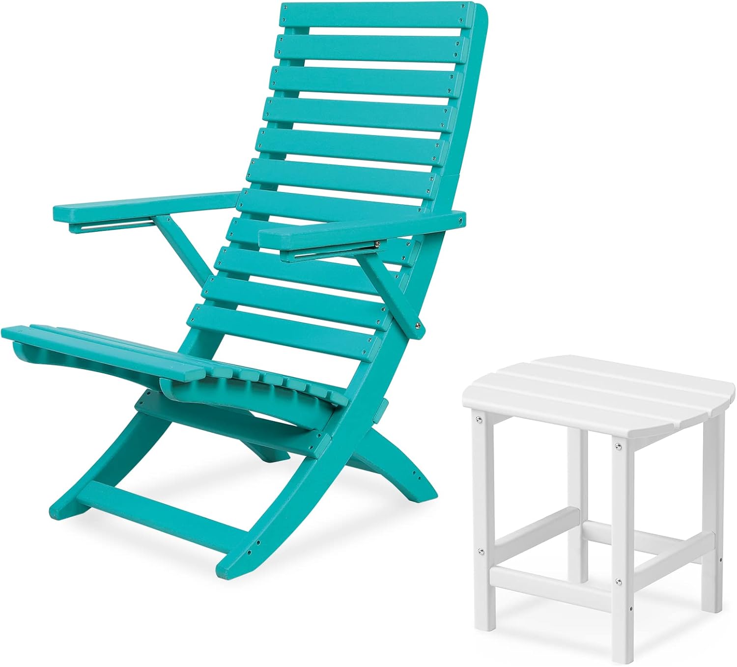 DAILYLIFE Side Table & Patio Chairs, Resin Outdoor Chairs