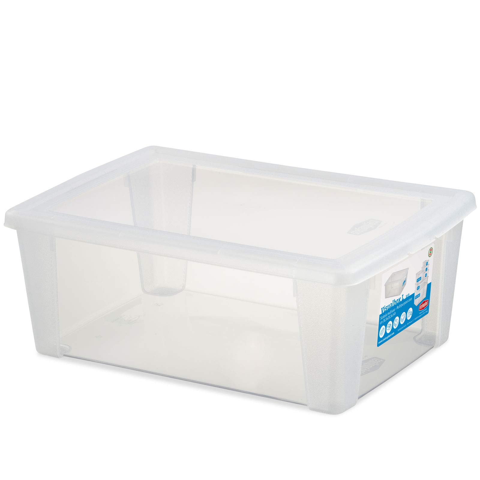 12 x Aufbewahrungsbox mit Deckel 10 Liter 36x25x14 cm - transparent stapelbar LEBENSMITTELECHT - Schuhboxen Shoe Box - Kunststoff Kiste - Plastik Behälter Organizer Büro Haushalt Küche Kinderzimmer