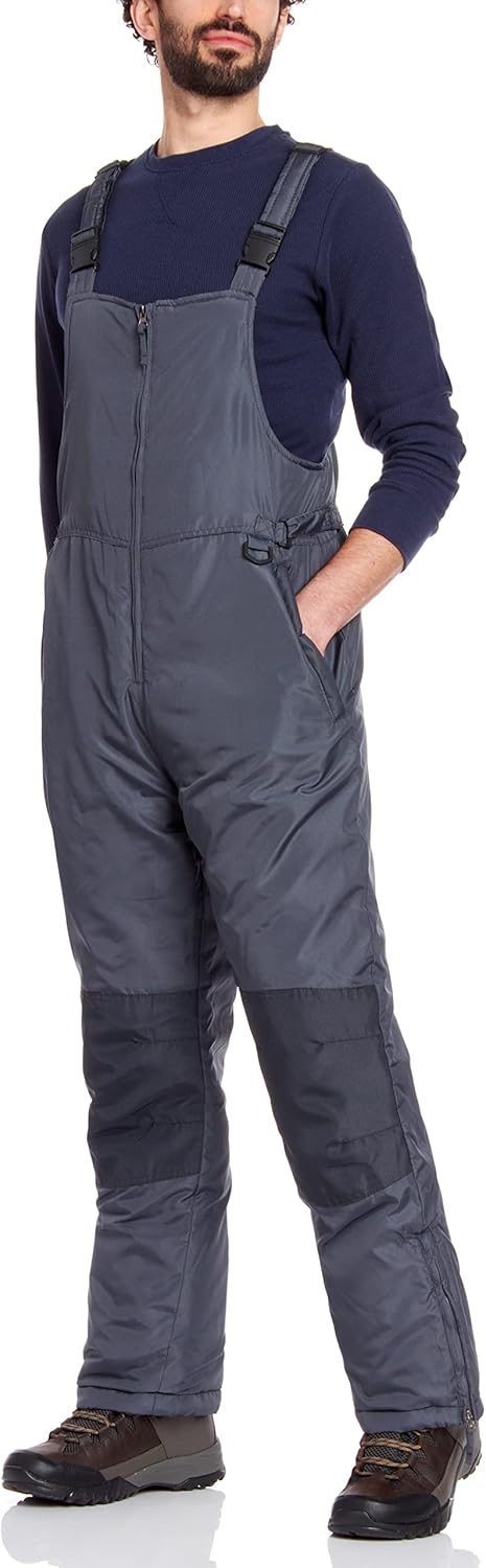 Bass Creek Outfitters Mens Snow Bibs - Water-Resistant Insulated Outdoor Ski Pants Winter Overalls for Men with Pockets