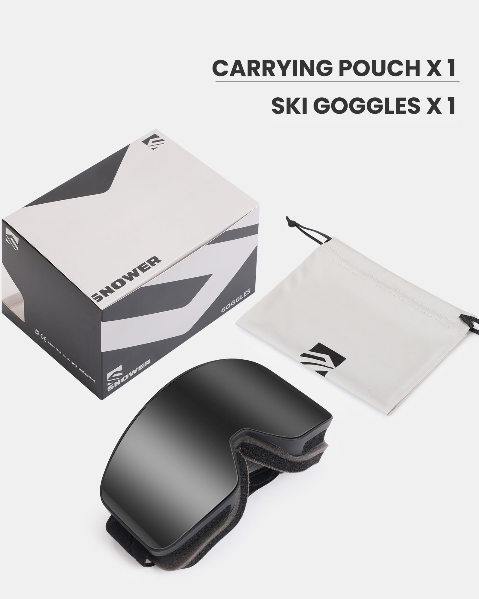 SNOWER Occhiali da sci unisex per adulti M9