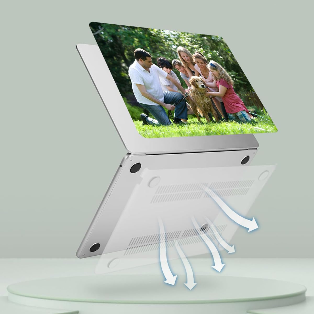 Custom Photo Case for MacBook Air 13.6 inch A3240 A3113 A2681 2025 2024 2022 Release M4 M3 M2 Personalized Picture Compatible with Apple Laptop 13" Cover Design Logo Lightweight Plastic Hard Shell