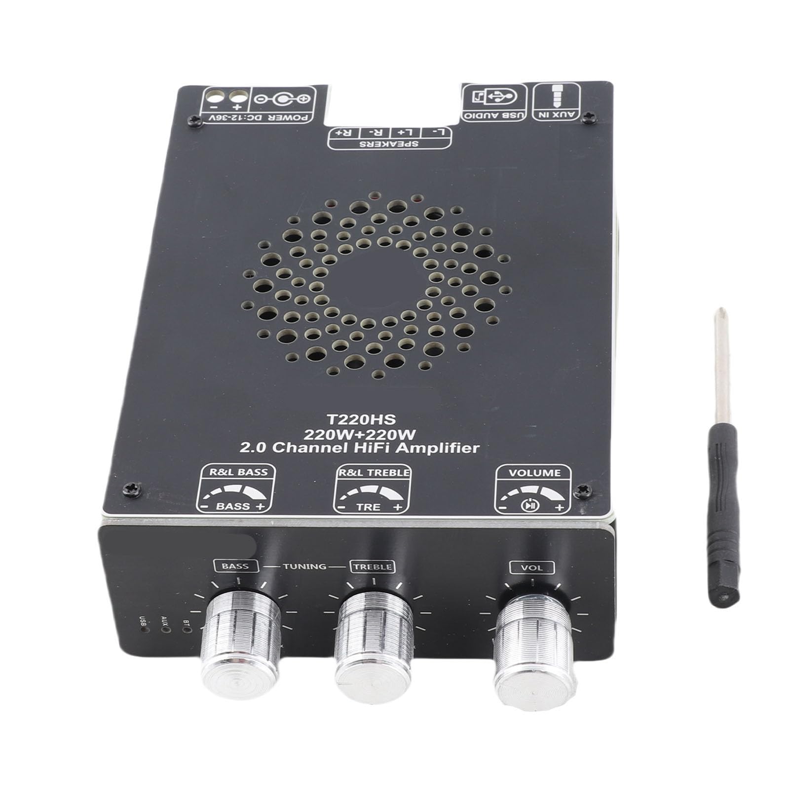 CHICIRIS Płyta Wzmacniacza Mocy Stereo HiFi T220HS Ultra Niski Poziom Hałasu dla Miłośników Kina Domowego i Muzyki DC 12-36 V